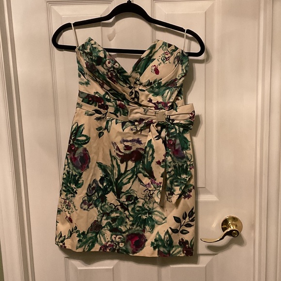 Minuet Petite Strapless Dress with Floral Print - Picture 1 of 4